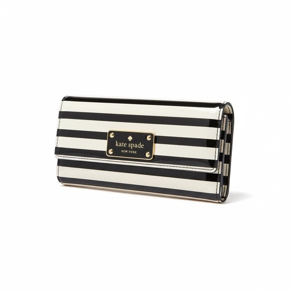 kate spade Handbags - Kate Spade Black and White Striped Wallet